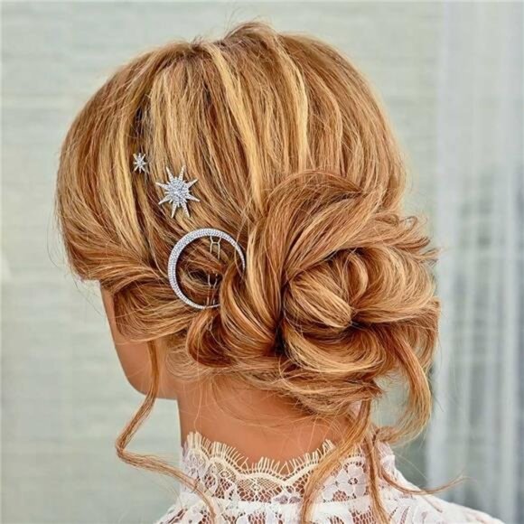 Rhinestone Crystal Hair Barrettes | Sparkly Metal Alloy Clips - Picture 3 of 3